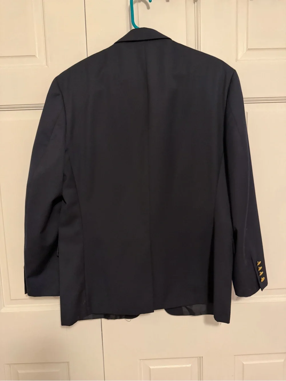 Chaps Navy Wool Blend Gold Button Blazer Men's 40S